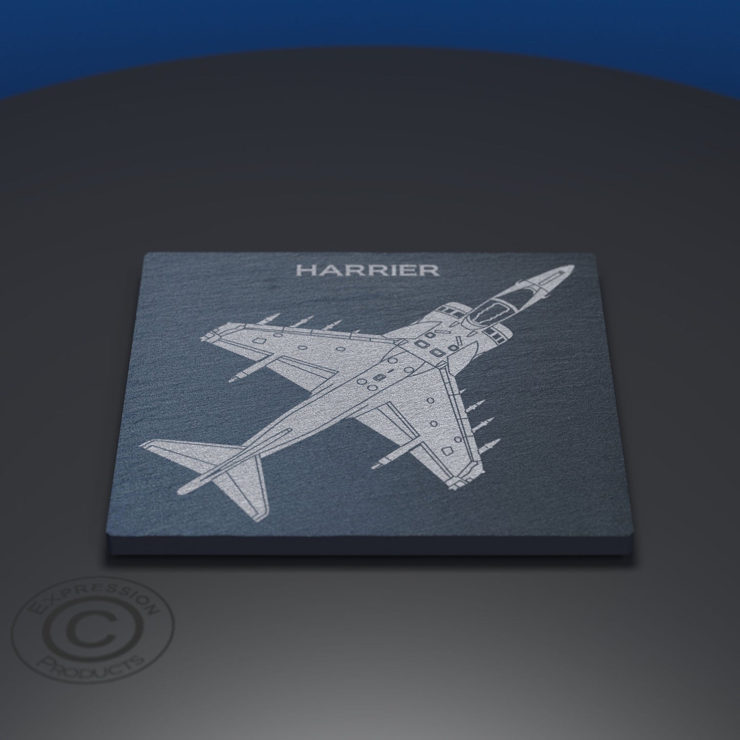 Harrier jump jet square slate coaster