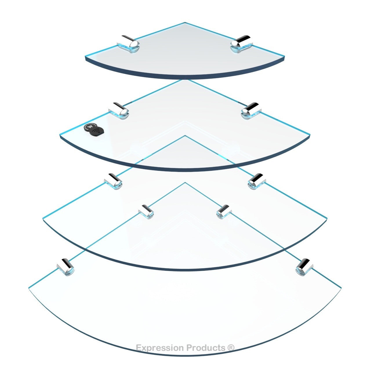 Multi Pack Corner Acrylic Shelves - Style 001 - Expression Products Ltd