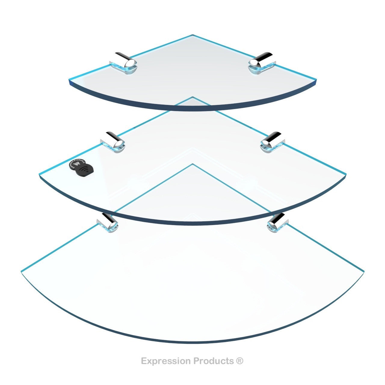 Multi Pack Corner Acrylic Shelves - Style 001 - Expression Products Ltd