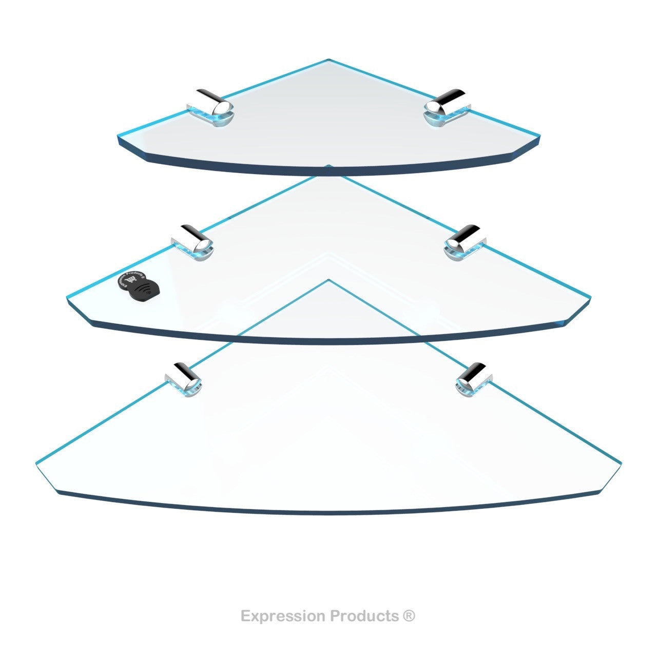 Multi Pack Corner Acrylic Shelves - Style 002 - Expression Products Ltd