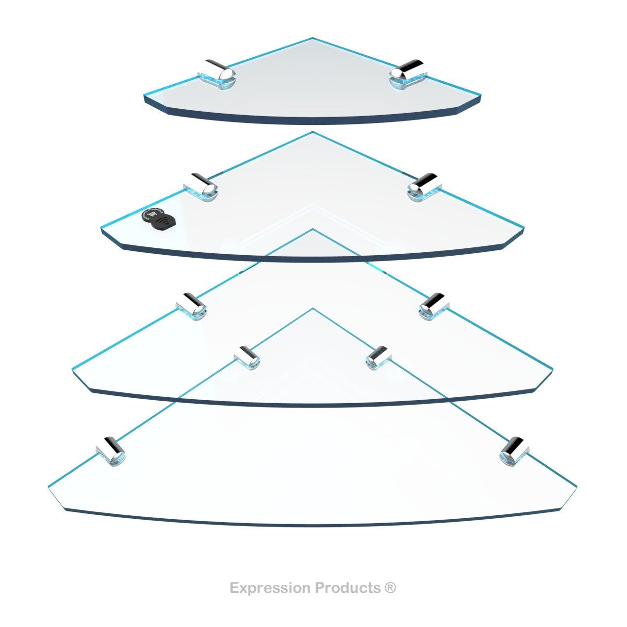 Multi Pack Corner Acrylic Shelves - Style 002 - Expression Products Ltd