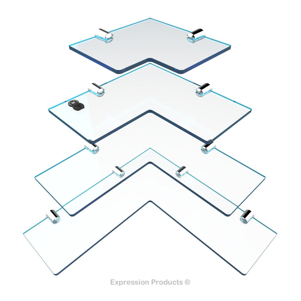 Multi Pack Corner Acrylic Shelves - Style 003 - Expression Products Ltd