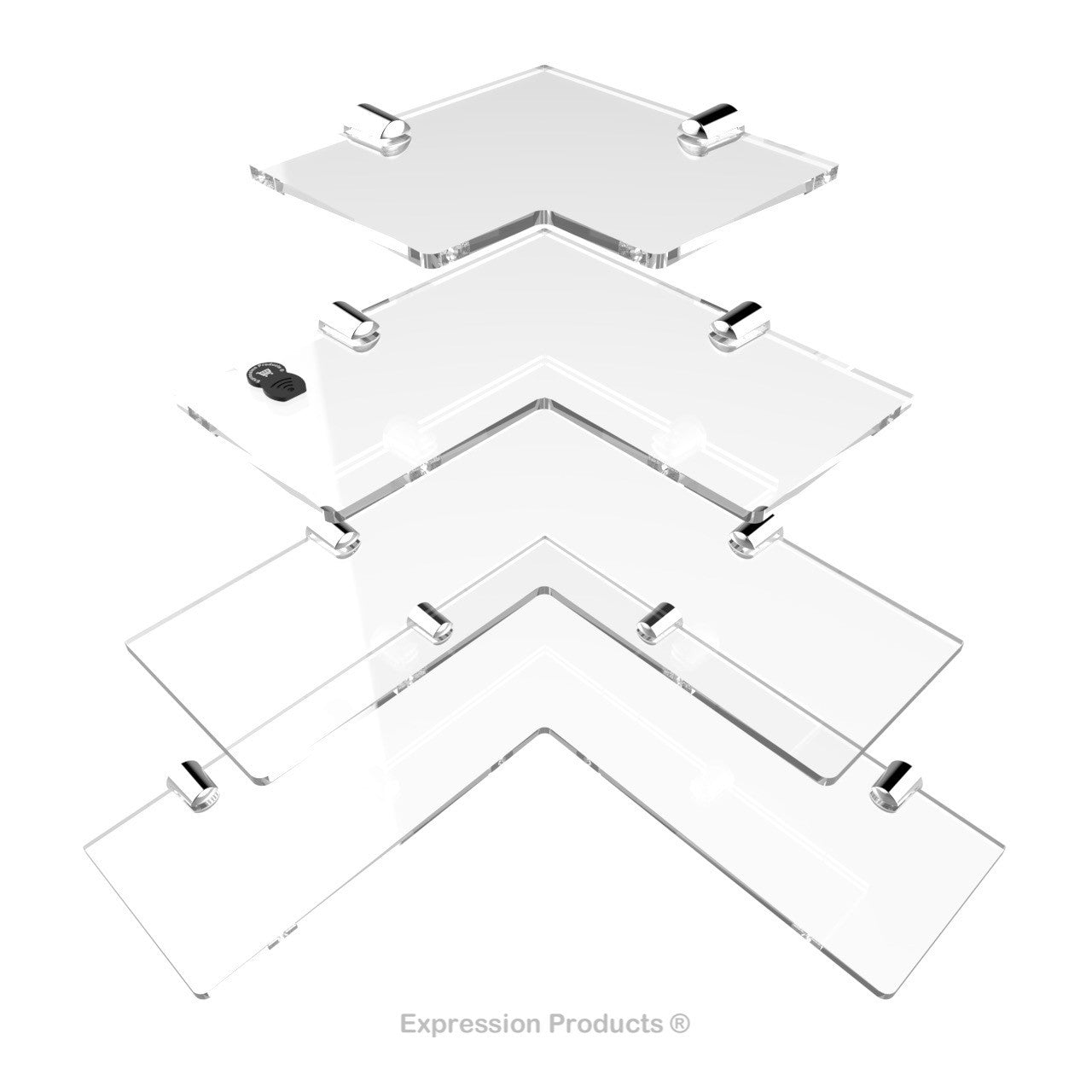 Multi Pack Corner Acrylic Shelves - Style 003 - Expression Products Ltd