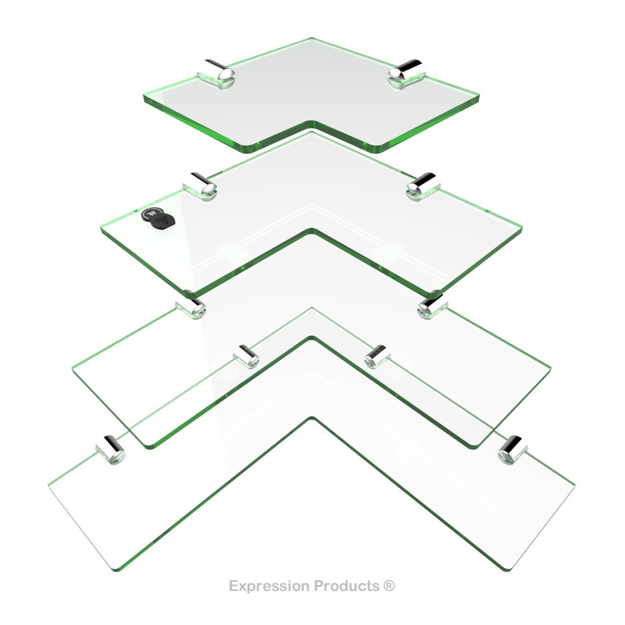 Multi Pack Corner Acrylic Shelves - Style 003 - Expression Products Ltd