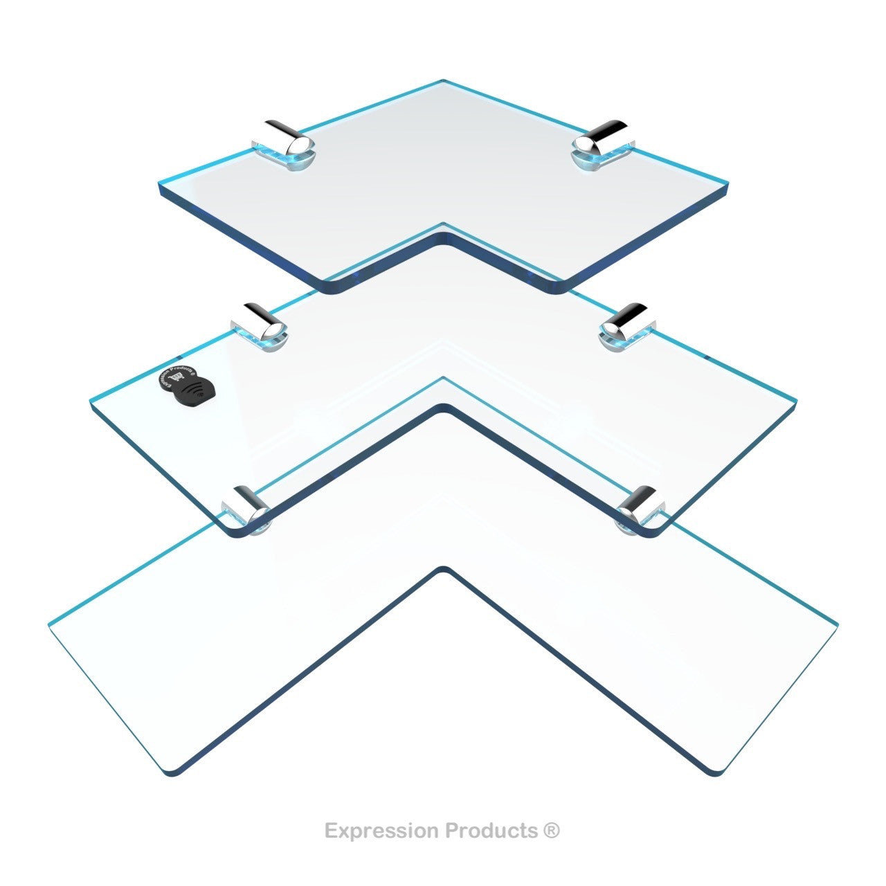 Multi Pack Corner Acrylic Shelves - Style 003 - Expression Products Ltd