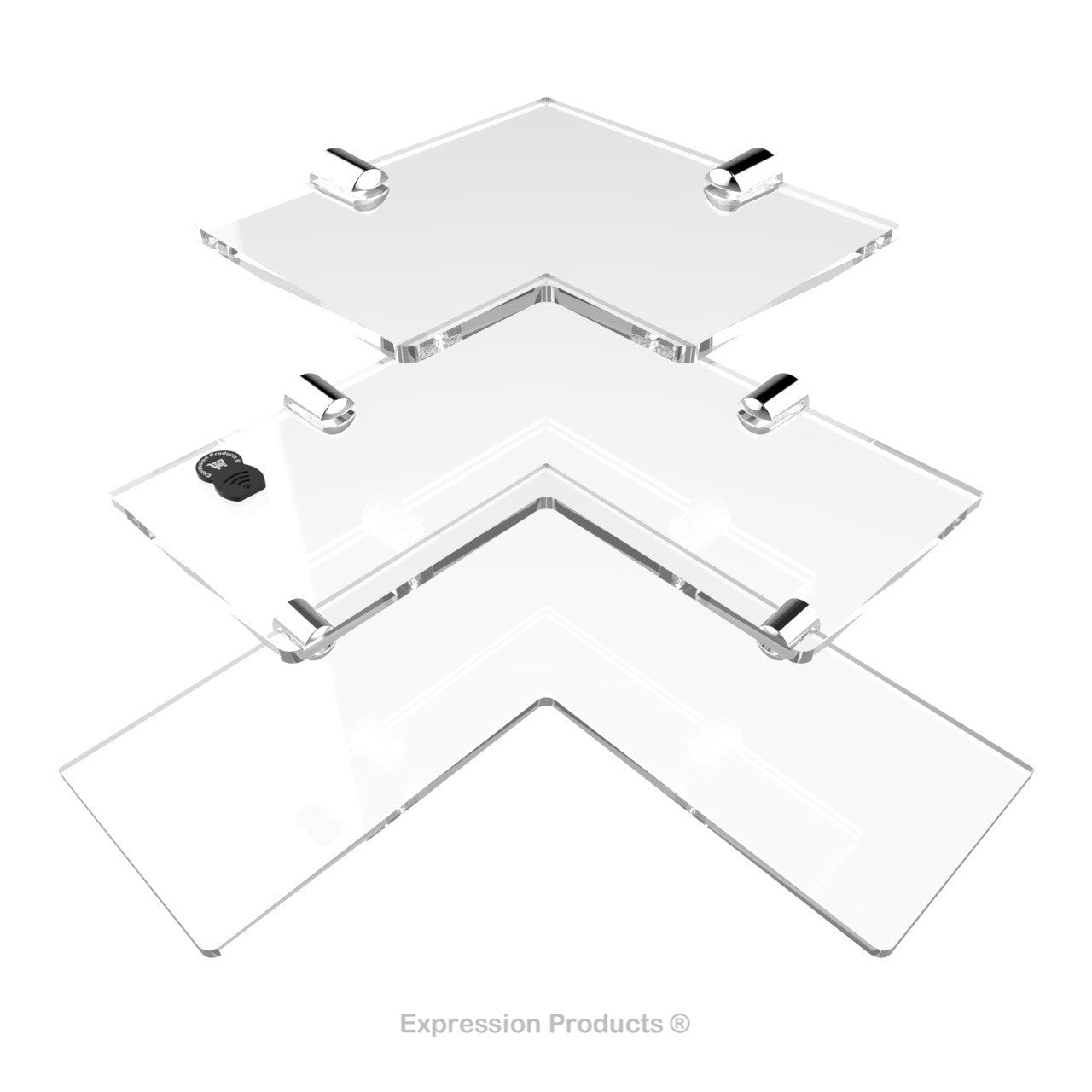 Multi Pack Corner Acrylic Shelves - Style 003 - Expression Products Ltd