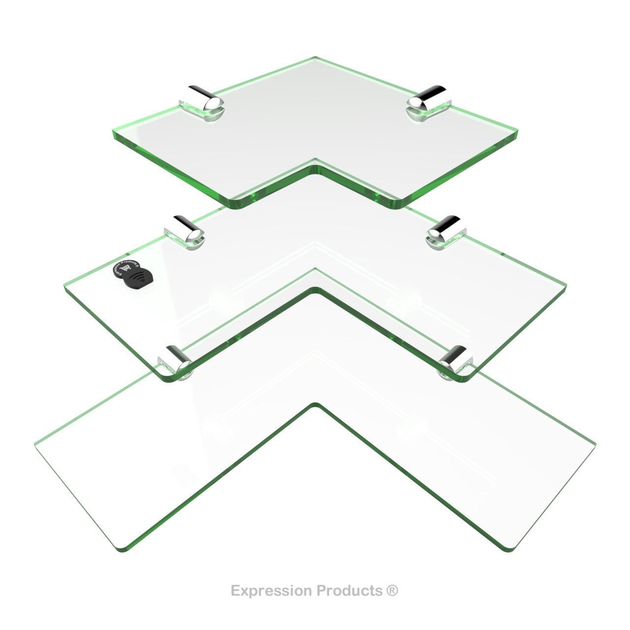 Multi Pack Corner Acrylic Shelves - Style 003 - Expression Products Ltd