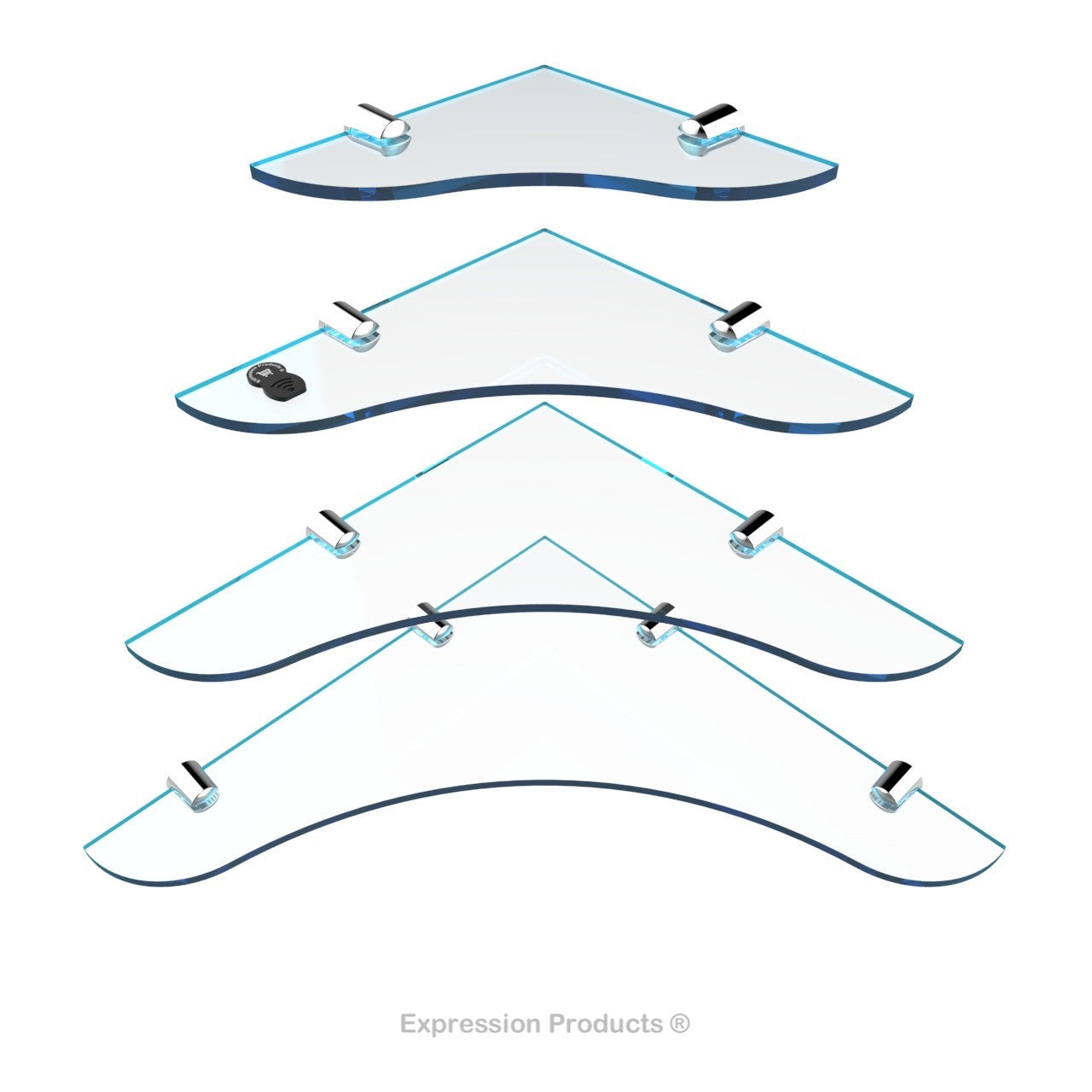 Multi Pack Corner Acrylic Shelves - Style 005 - Expression Products Ltd