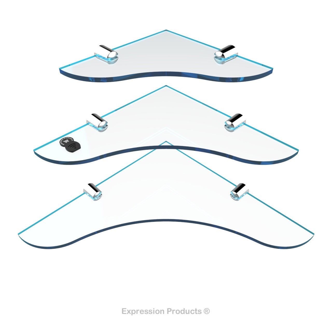 Multi Pack Corner Acrylic Shelves - Style 005 - Expression Products Ltd