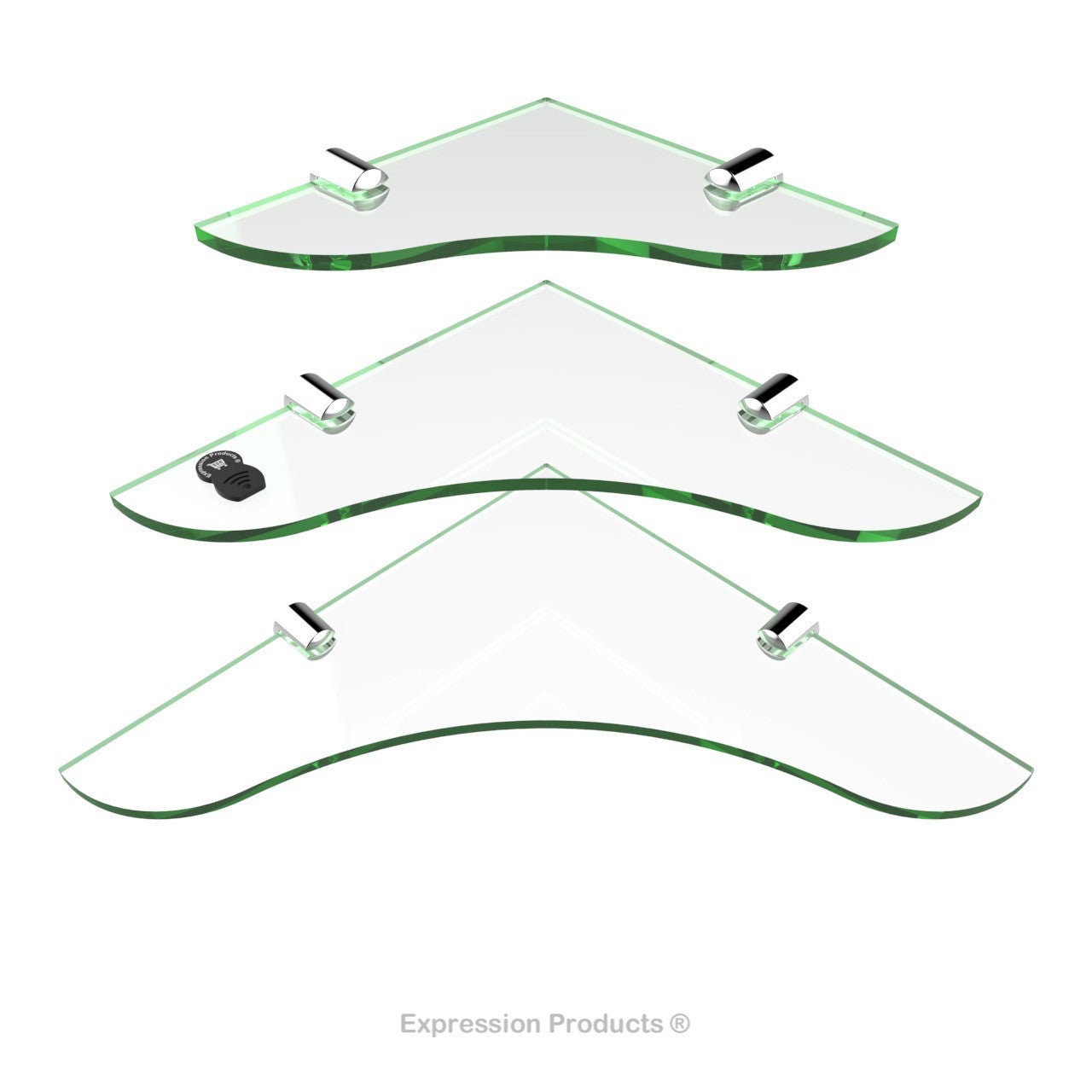 Multi Pack Corner Acrylic Shelves - Style 005 - Expression Products Ltd