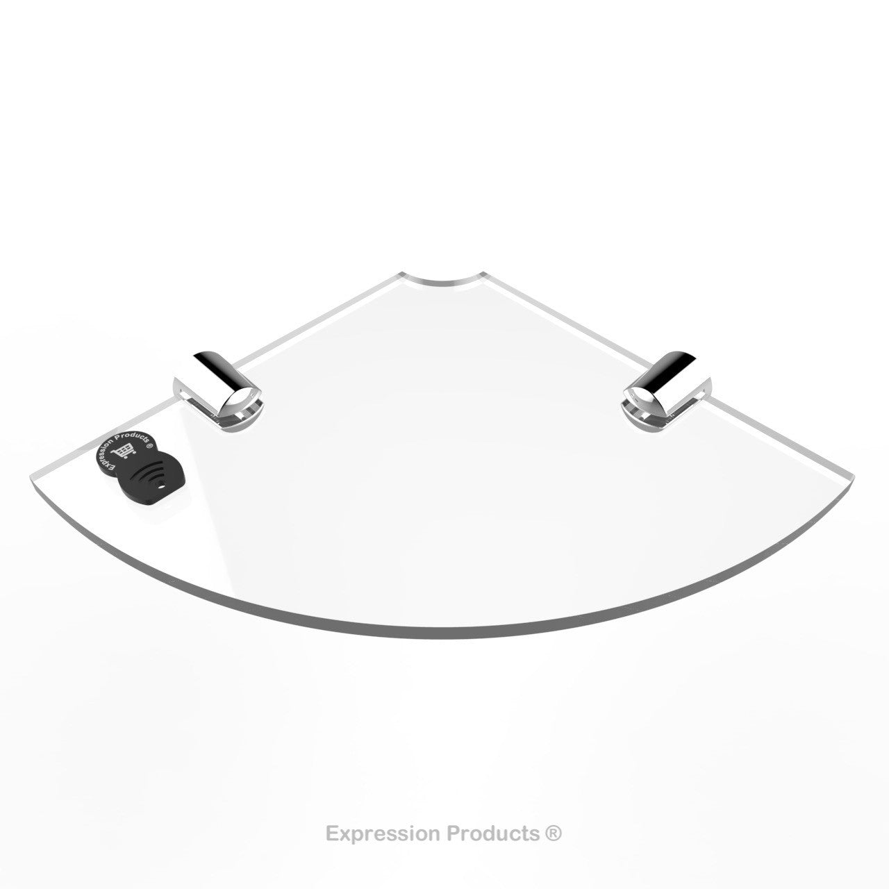 Corner Acrylic Shelf With Cable Feed Through - Style 001 - Expression Products Ltd