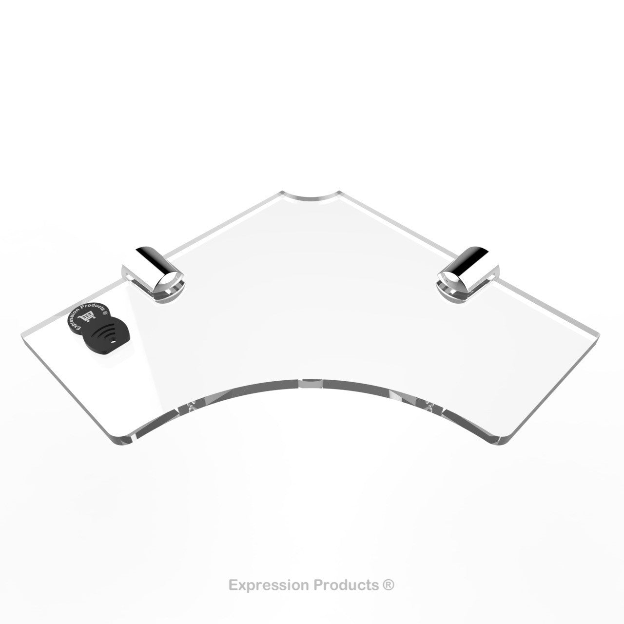 Corner Acrylic Shelf With Cable Feed Through - Style 004 - Expression Products Ltd