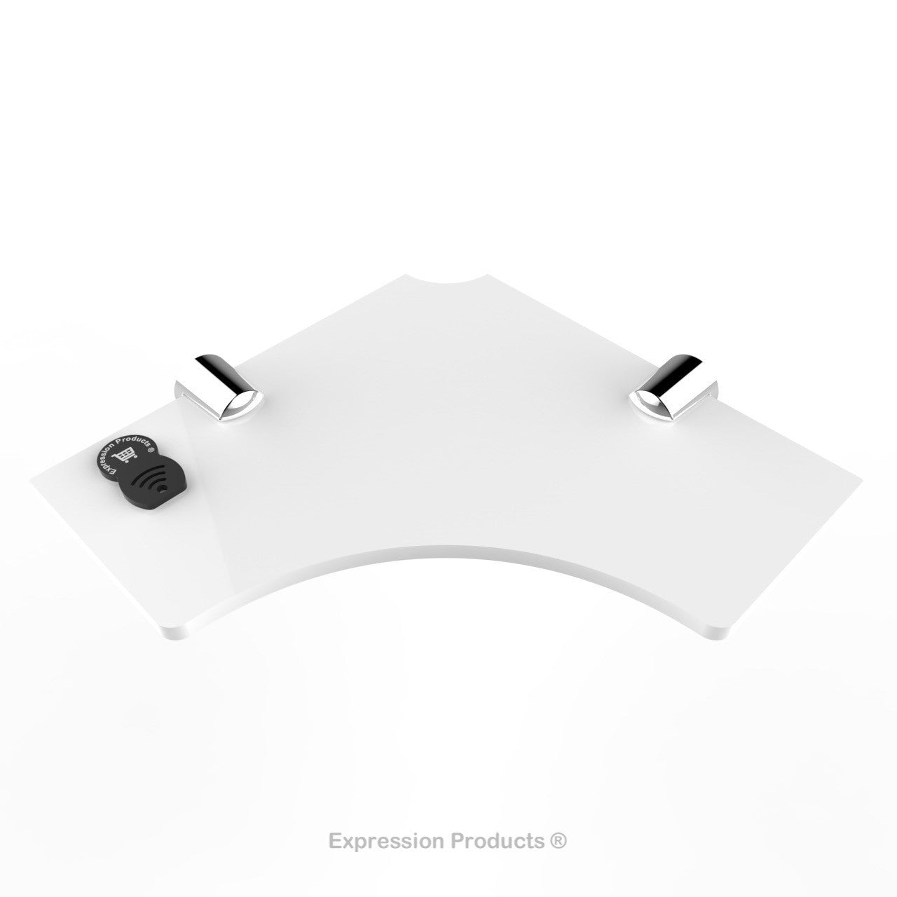 Corner Acrylic Shelf With Cable Feed Through - Style 004 - Expression Products Ltd