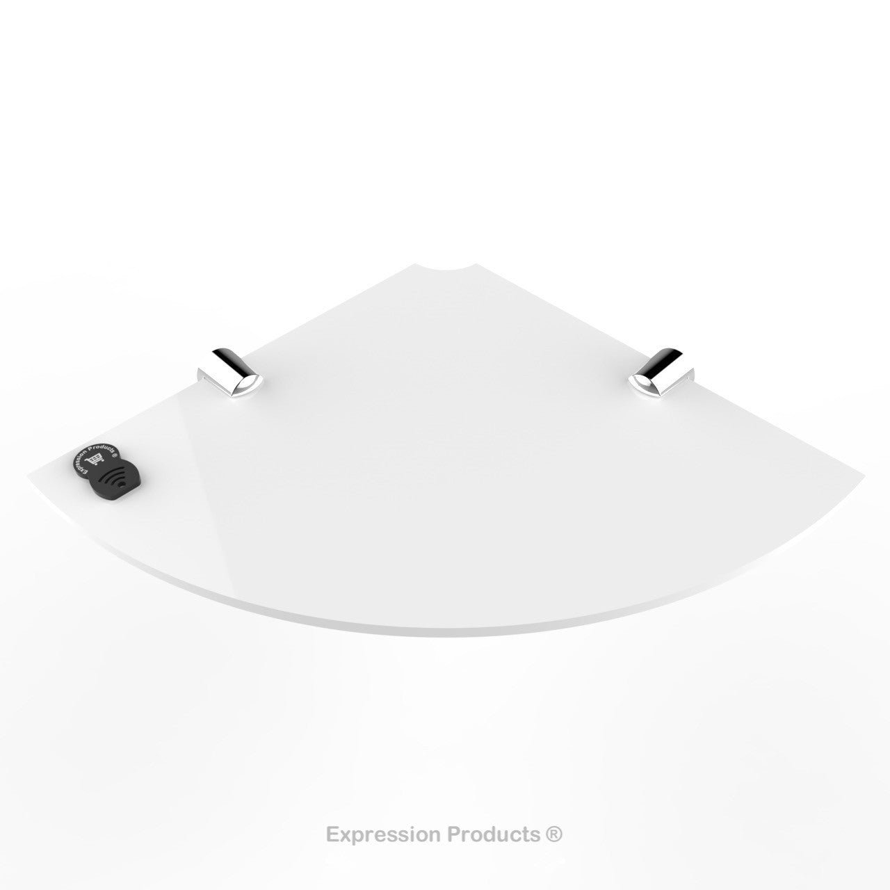 Corner Acrylic Shelf With Cable Feed Through - Style 001 - Expression Products Ltd