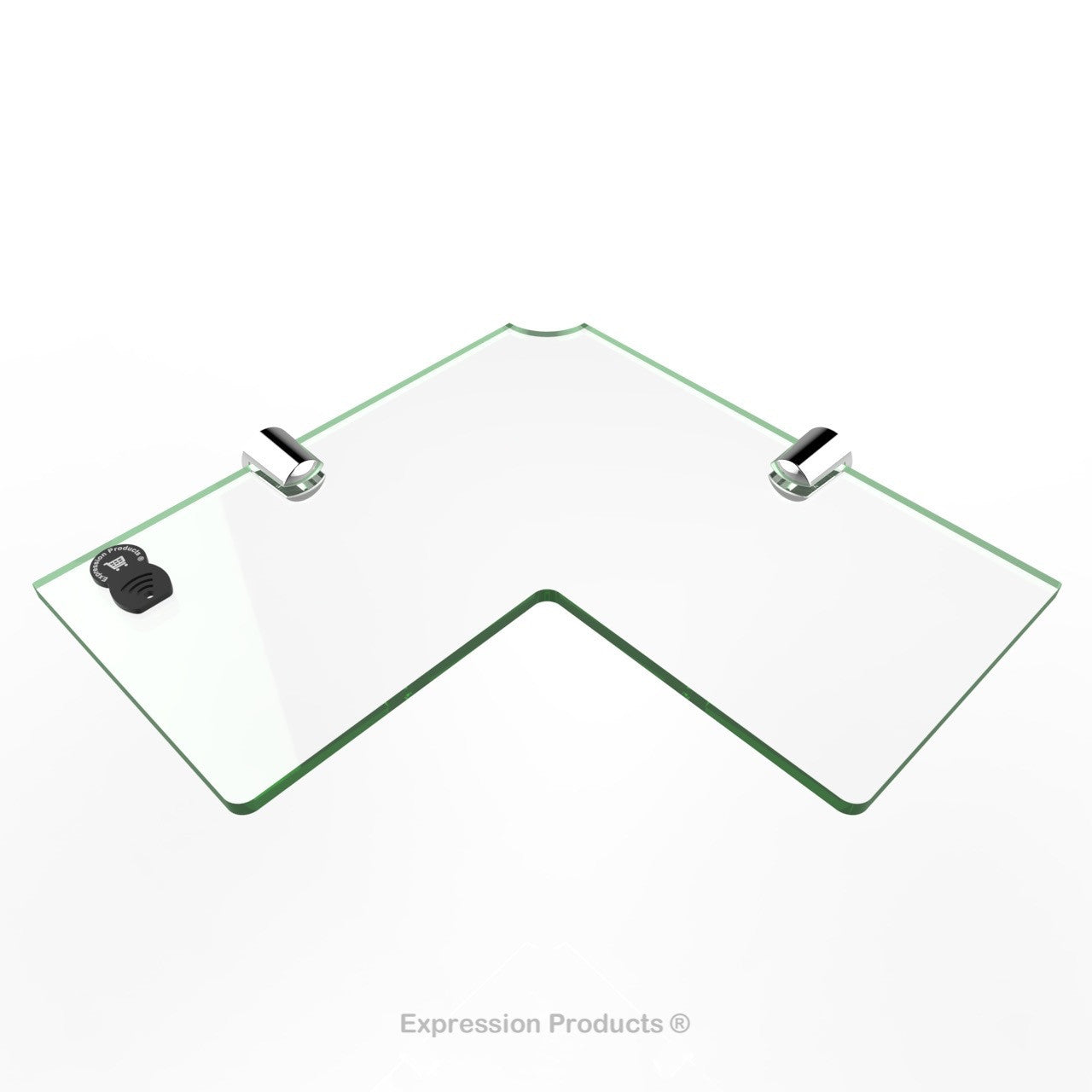 Corner Acrylic Shelf With Cable Feed Through - Style 003 - Expression Products Ltd