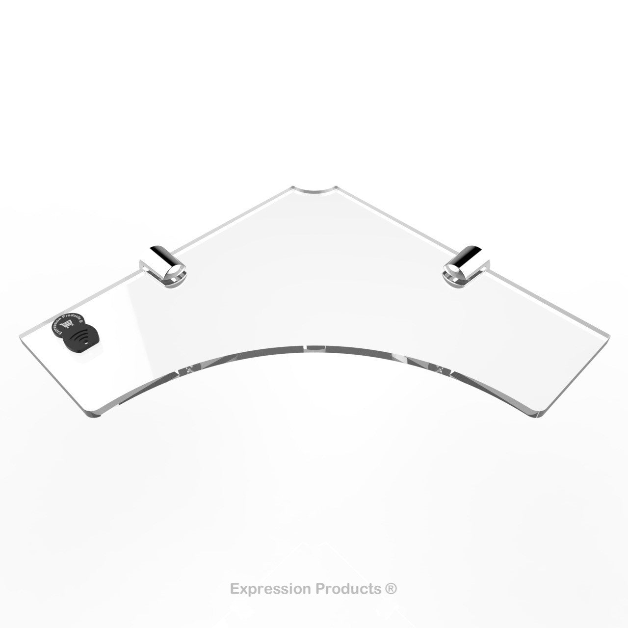 Corner Acrylic Shelf With Cable Feed Through - Style 004 - Expression Products Ltd