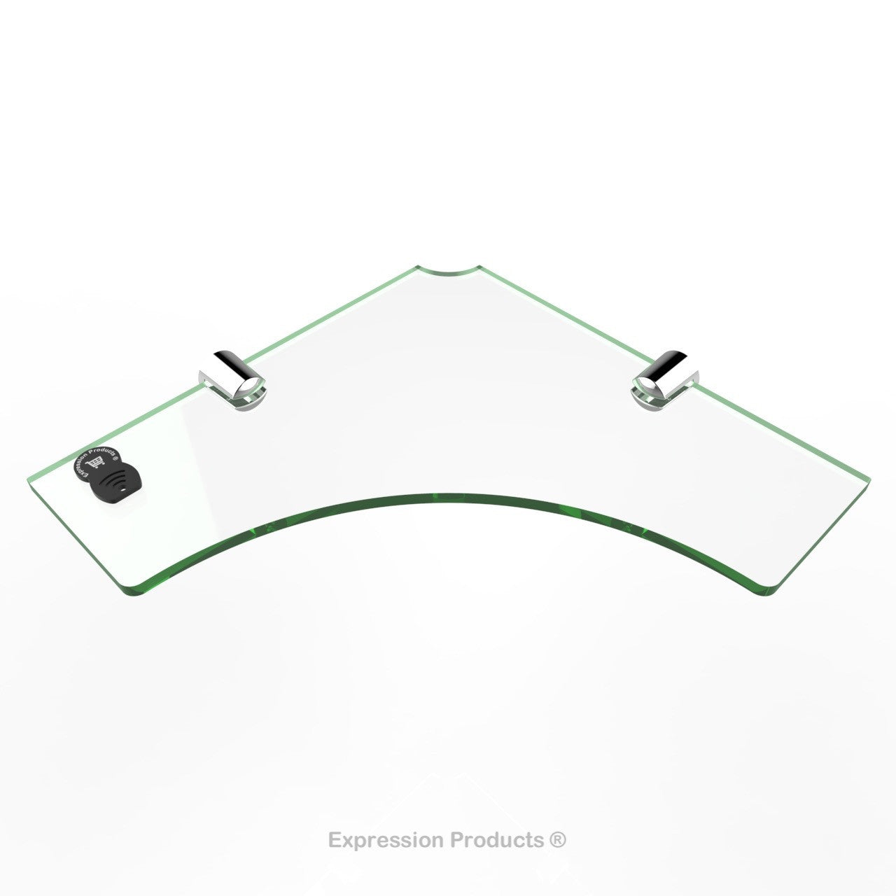 Corner Acrylic Shelf With Cable Feed Through - Style 004 - Expression Products Ltd