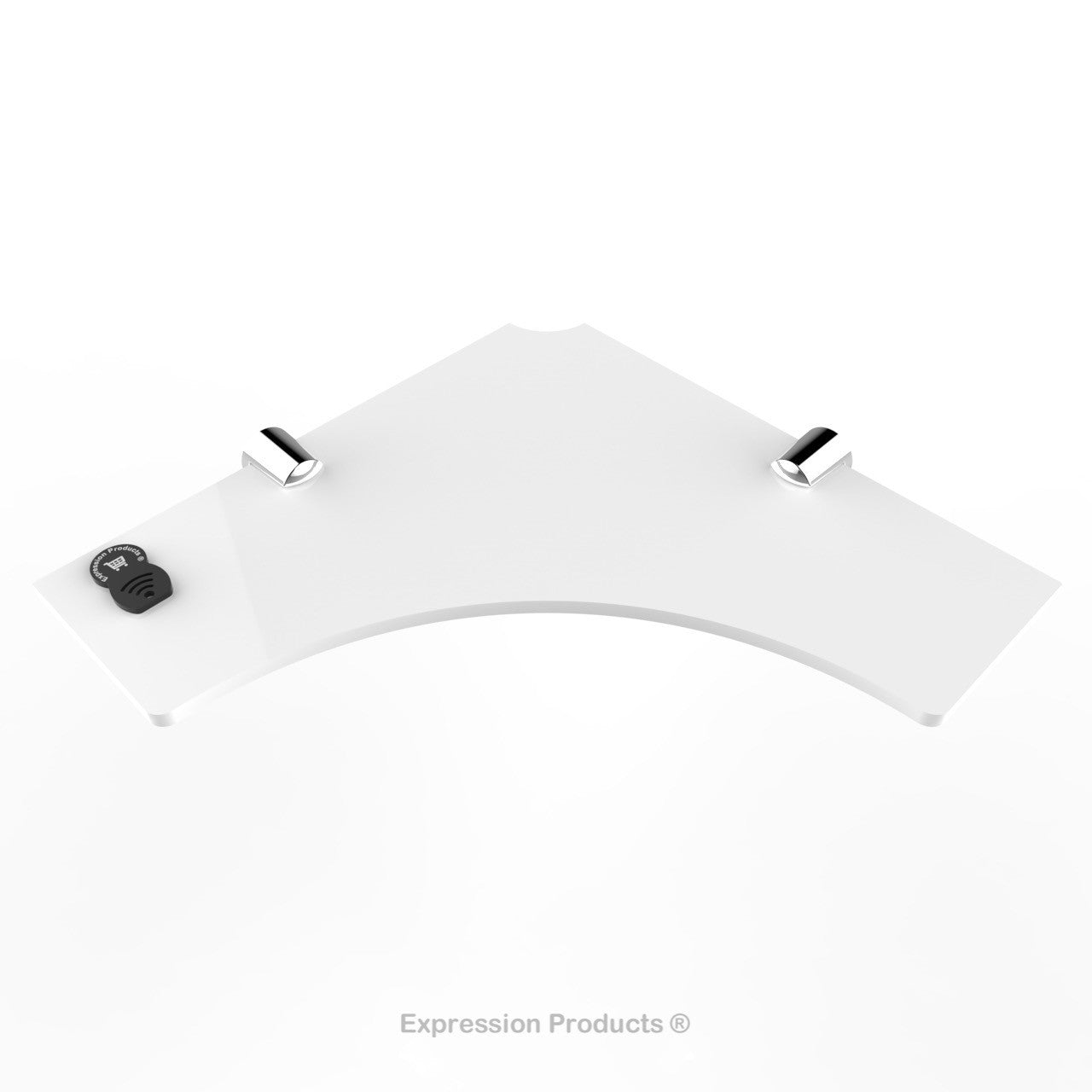 Corner Acrylic Shelf With Cable Feed Through - Style 004 - Expression Products Ltd