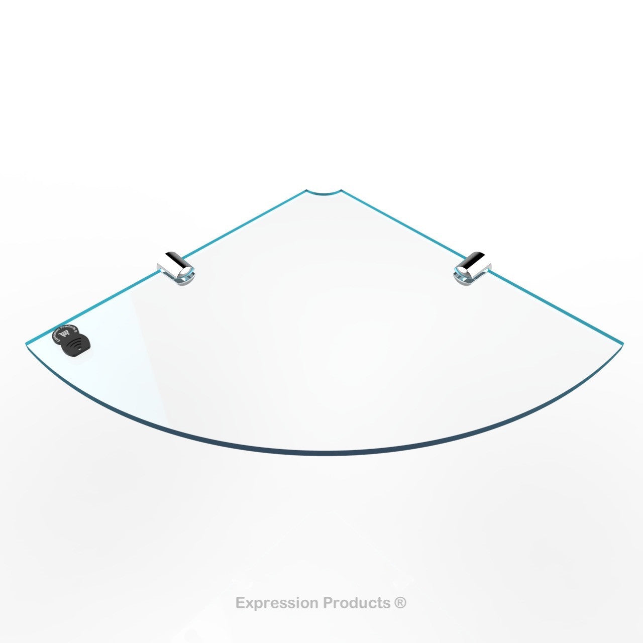 Corner Acrylic Shelf With Cable Feed Through - Style 001 - Expression Products Ltd