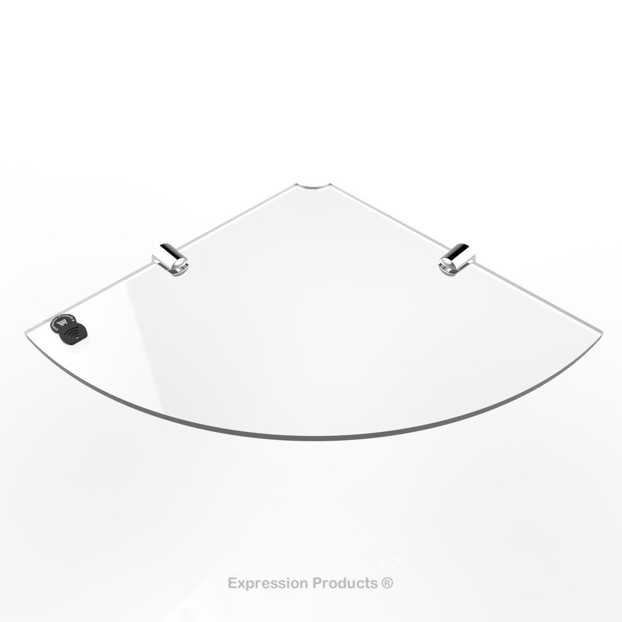 Corner Acrylic Shelf With Cable Feed Through - Style 001 - Expression Products Ltd