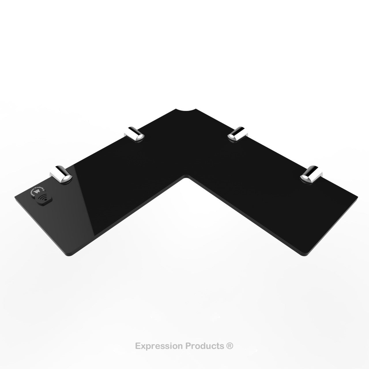 Corner Acrylic Shelf With Cable Feed Through - Style 003 - Expression Products Ltd