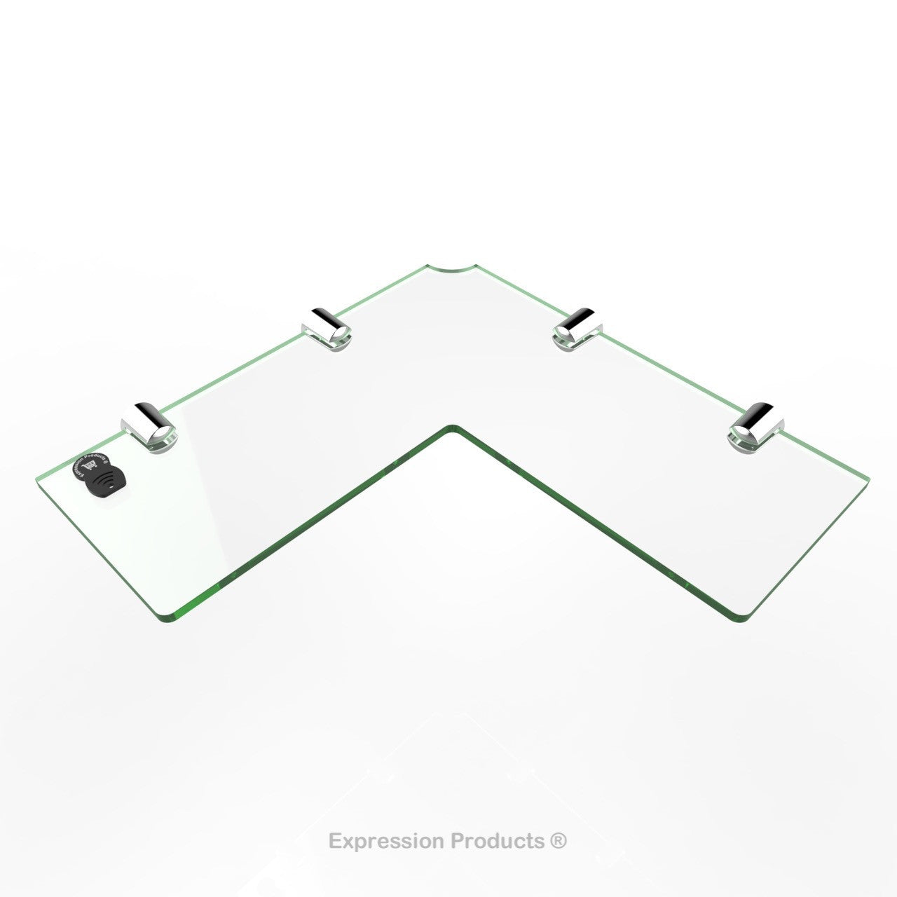 Corner Acrylic Shelf With Cable Feed Through - Style 003 - Expression Products Ltd