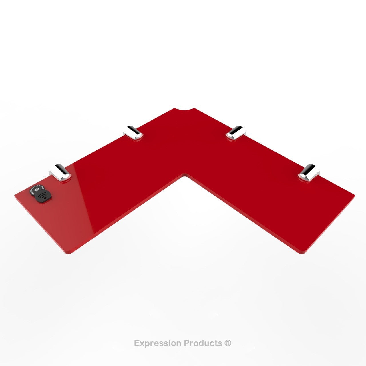 Corner Acrylic Shelf With Cable Feed Through - Style 003 - Expression Products Ltd