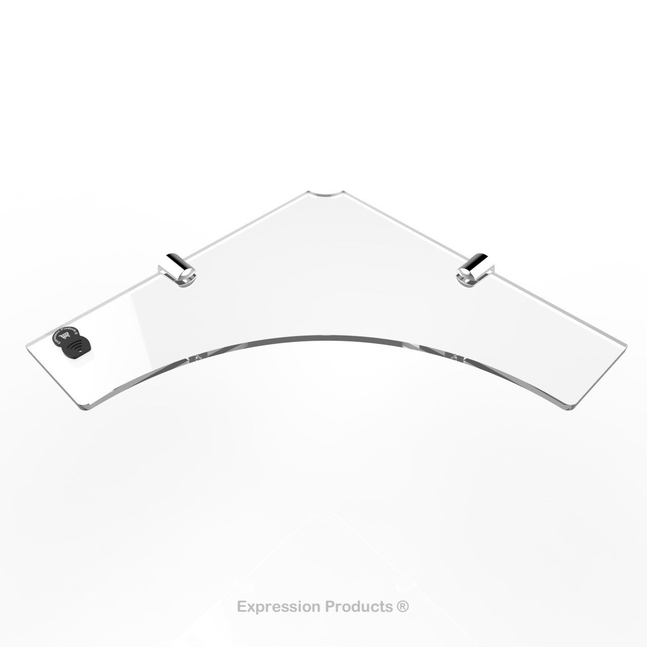 Corner Acrylic Shelf With Cable Feed Through - Style 004 - Expression Products Ltd