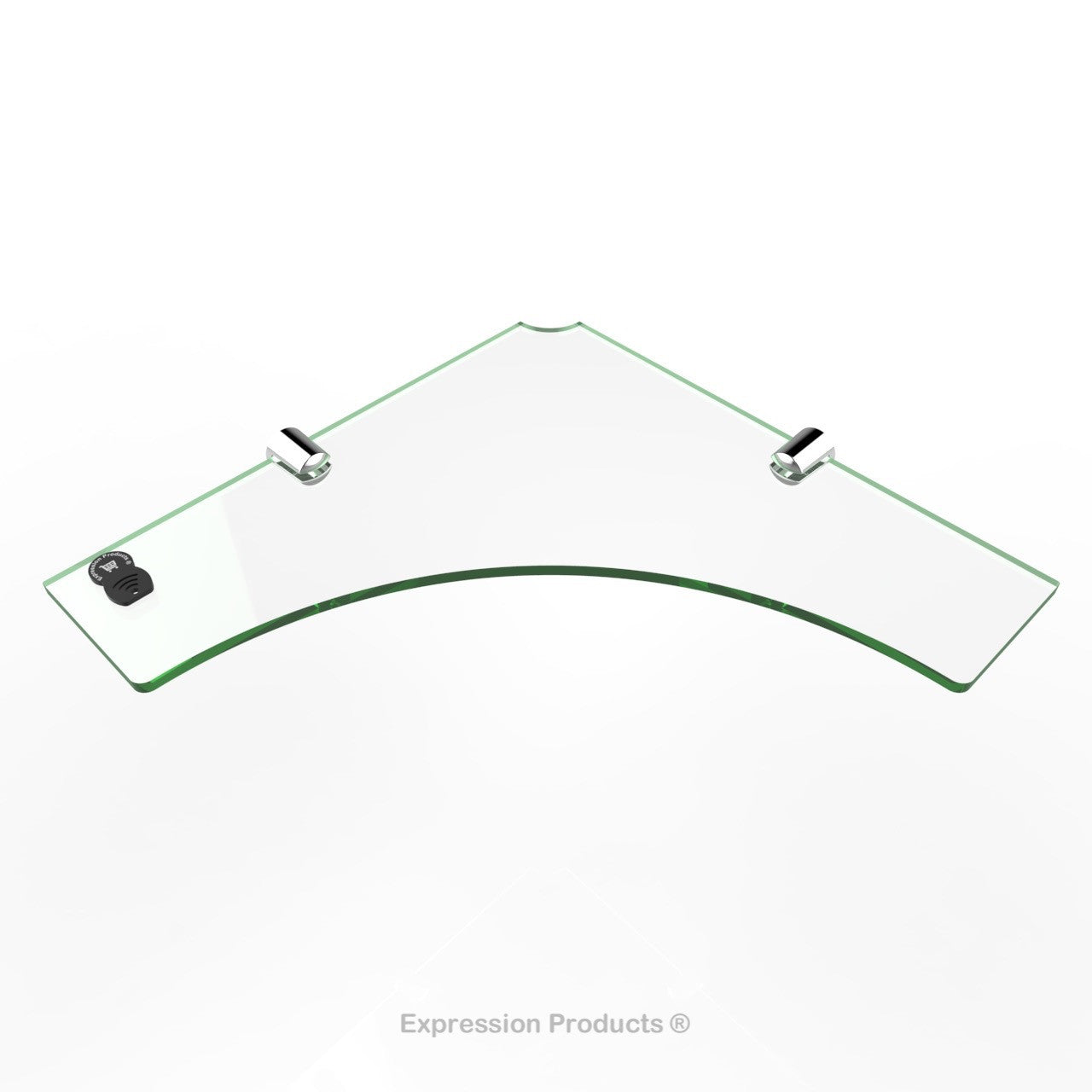 Corner Acrylic Shelf With Cable Feed Through - Style 004 - Expression Products Ltd