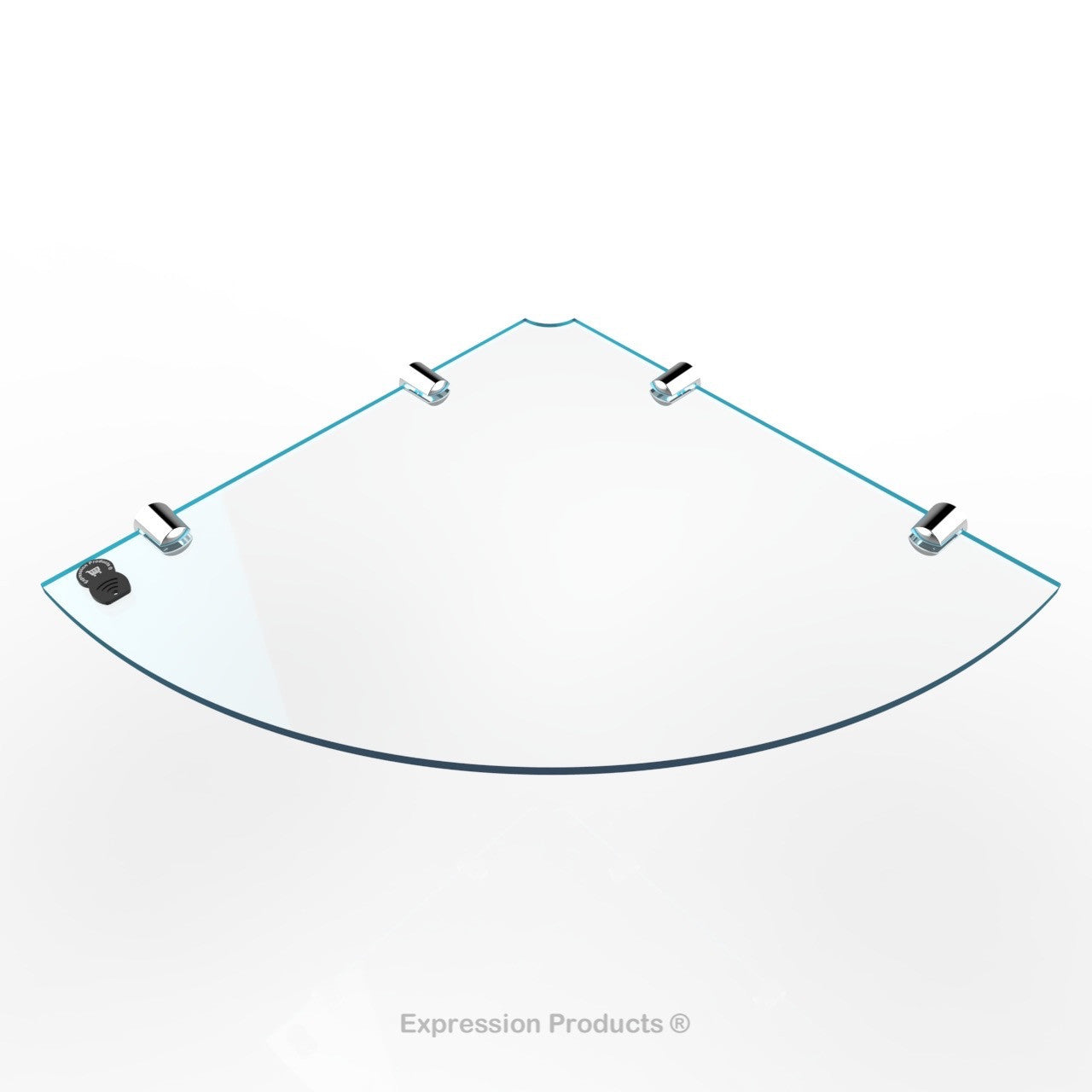 Corner Acrylic Shelf With Cable Feed Through - Style 001 - Expression Products Ltd