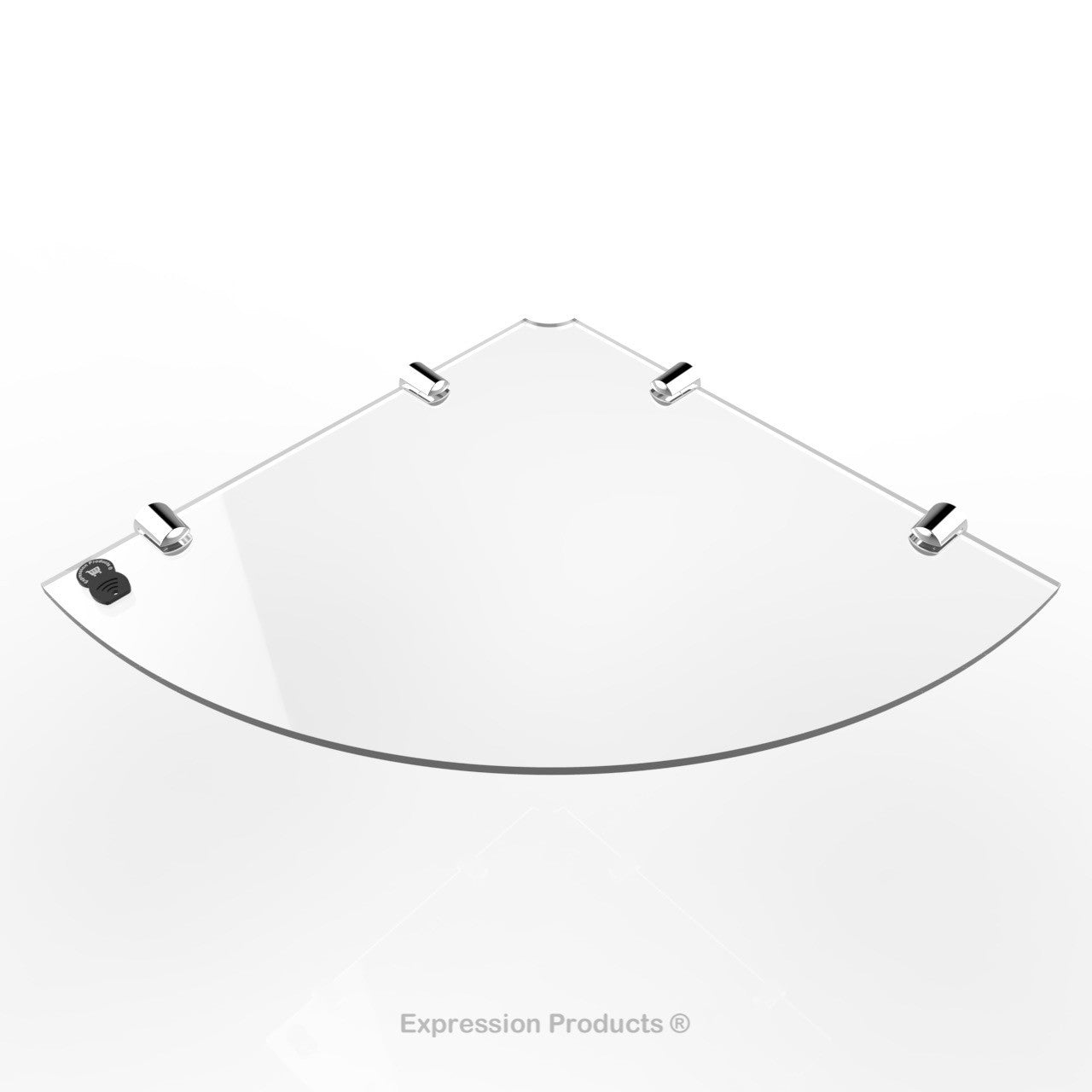 Corner Acrylic Shelf With Cable Feed Through - Style 001 - Expression Products Ltd