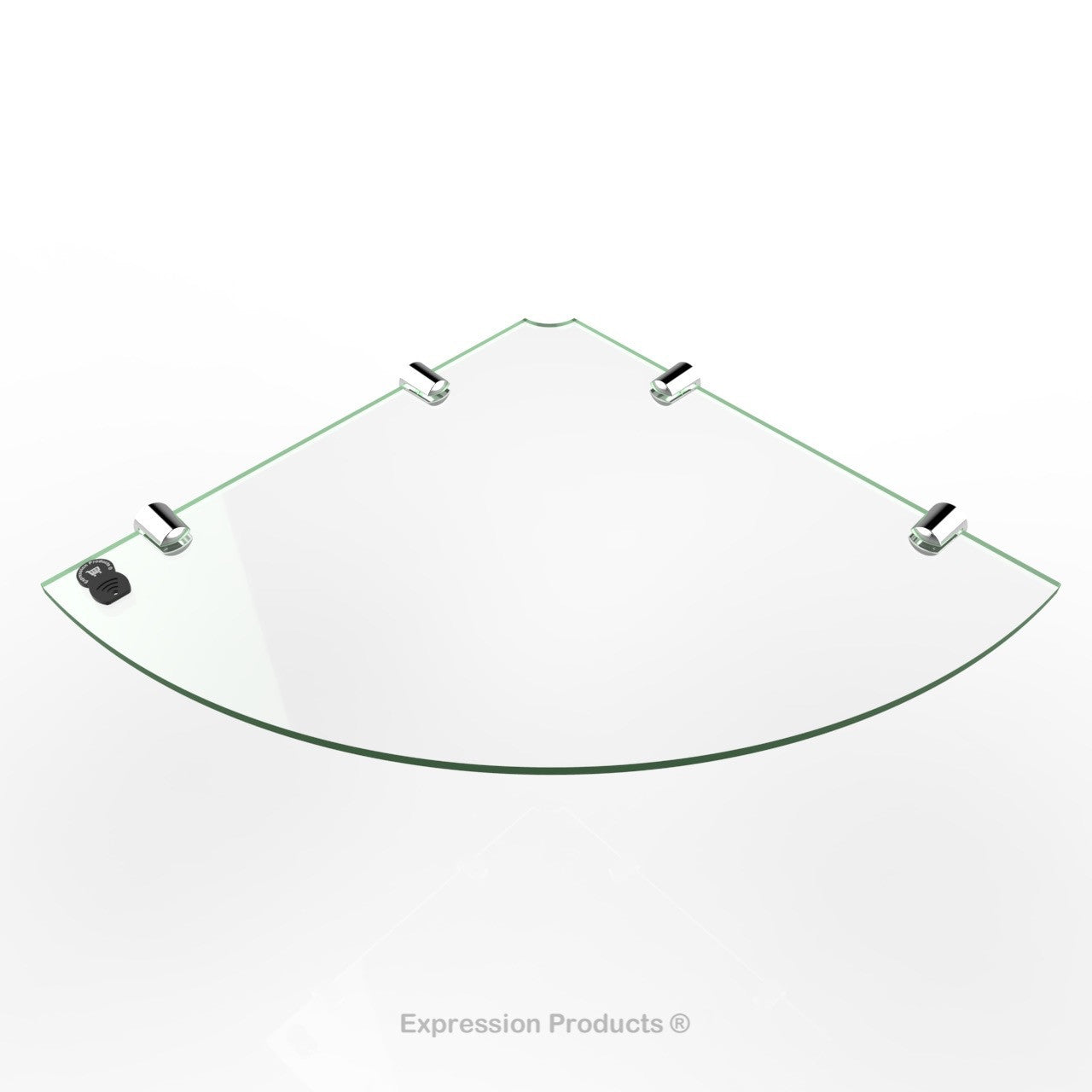 Corner Acrylic Shelf With Cable Feed Through - Style 001 - Expression Products Ltd