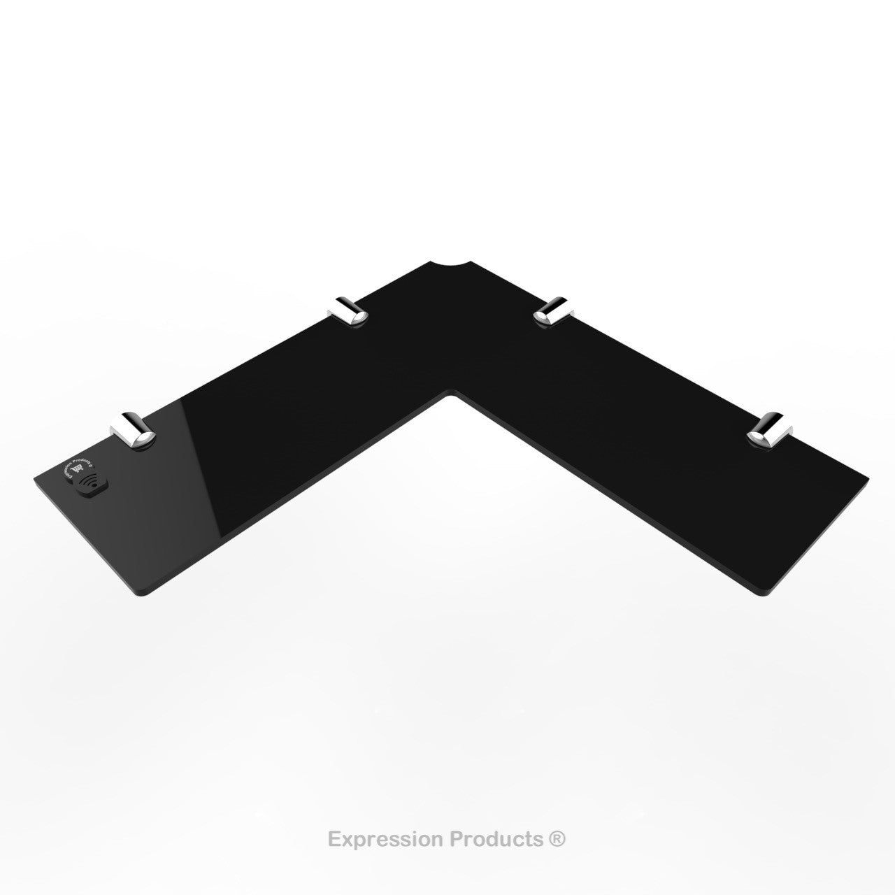 Corner Acrylic Shelf With Cable Feed Through - Style 003 - Expression Products Ltd