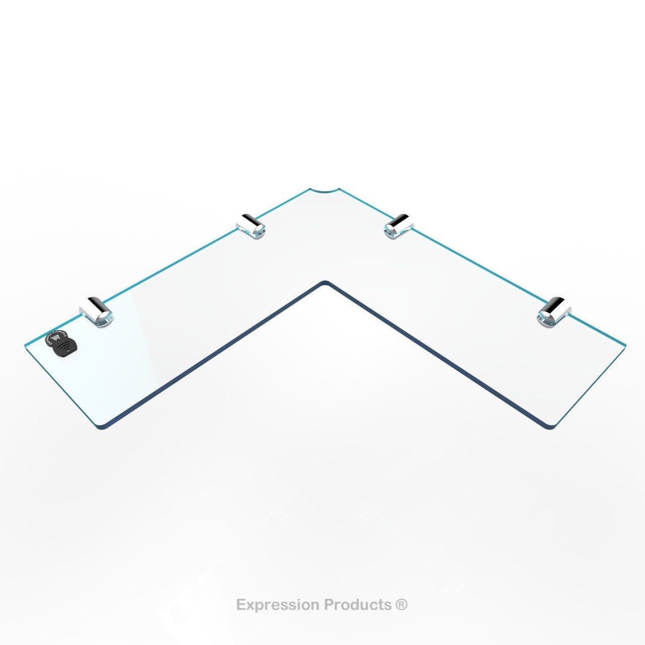 Corner Acrylic Shelf With Cable Feed Through - Style 003 - Expression Products Ltd