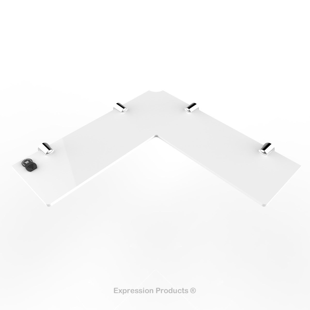 Corner Acrylic Shelf With Cable Feed Through - Style 003 - Expression Products Ltd