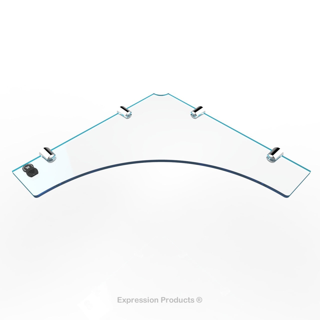 Corner Acrylic Shelf With Cable Feed Through - Style 004 - Expression Products Ltd