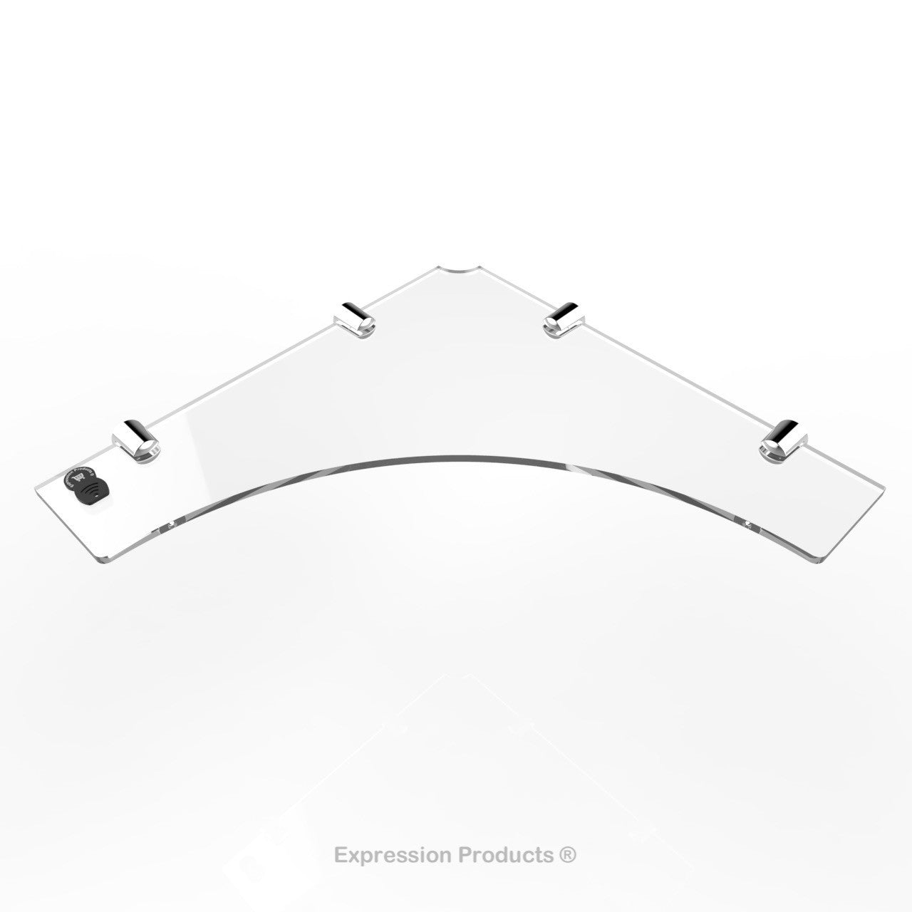 Corner Acrylic Shelf With Cable Feed Through - Style 004 - Expression Products Ltd