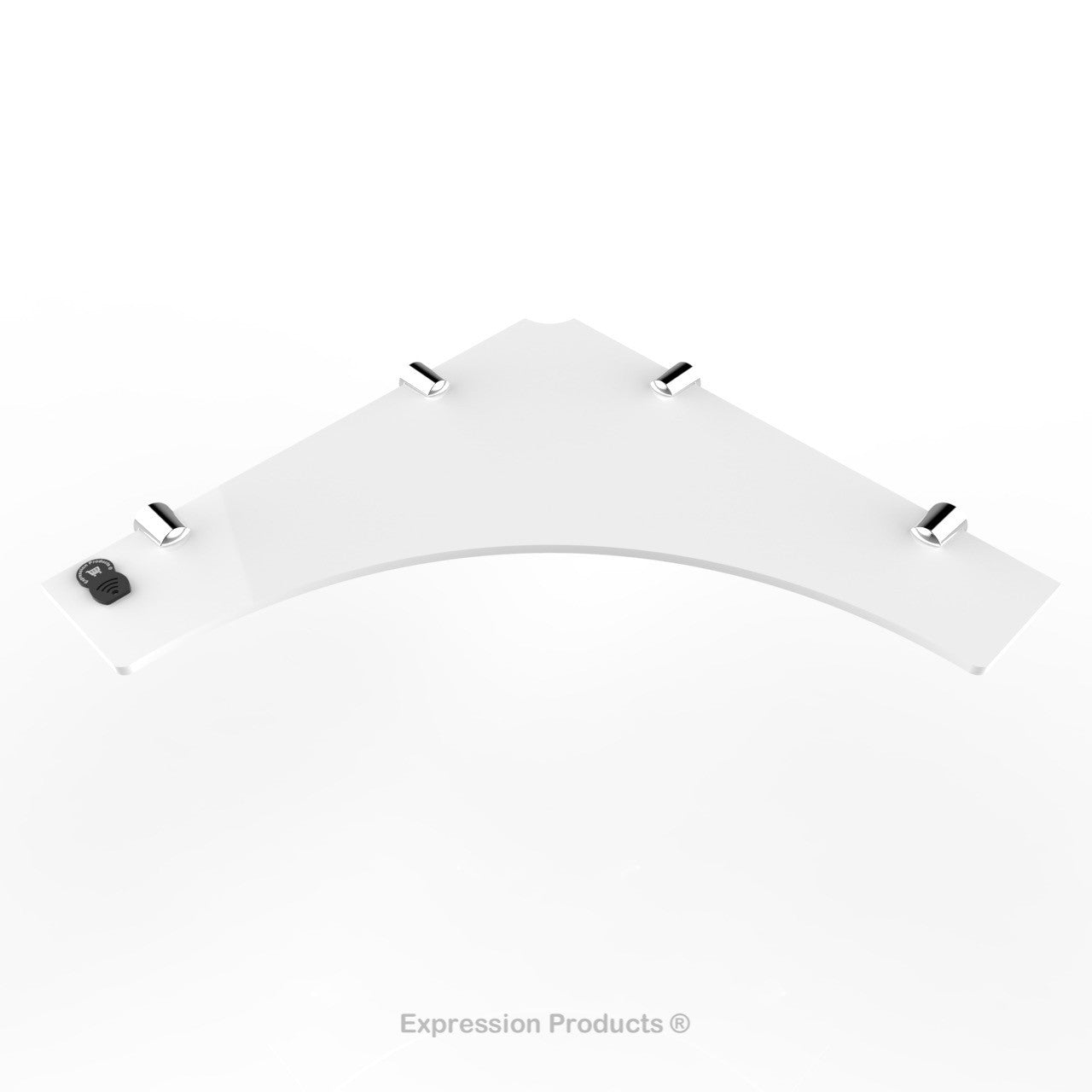 Corner Acrylic Shelf With Cable Feed Through - Style 004 - Expression Products Ltd