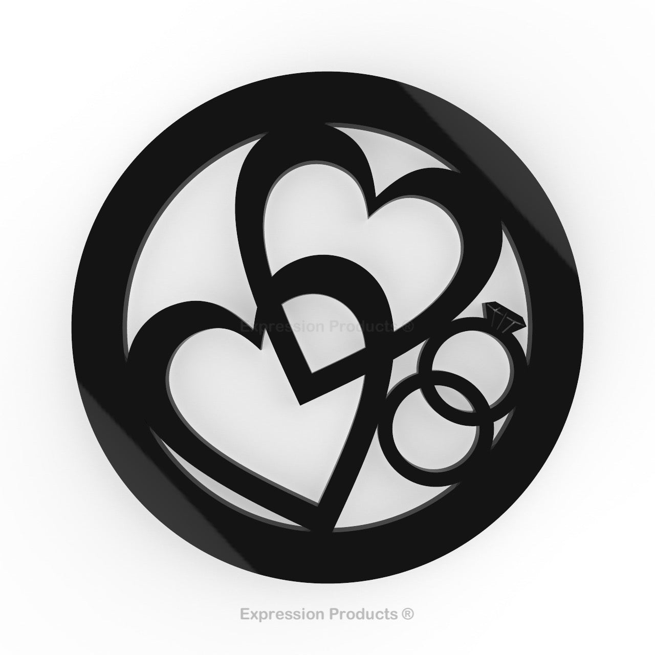 6 - Wedding Drink Coasters - Black or White Acrylic Wedding Table Decorations - Expression Products Ltd