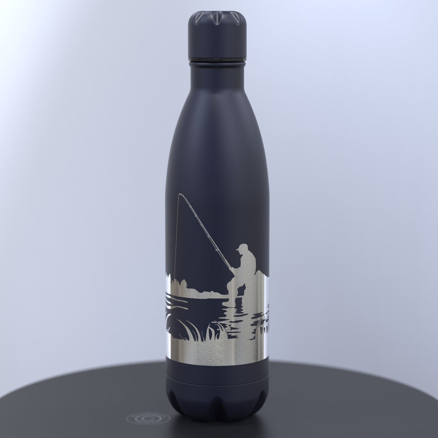 Fishing Engraved 500ml Thermal Water Bottle; Keeps Drinks Hot or Cold