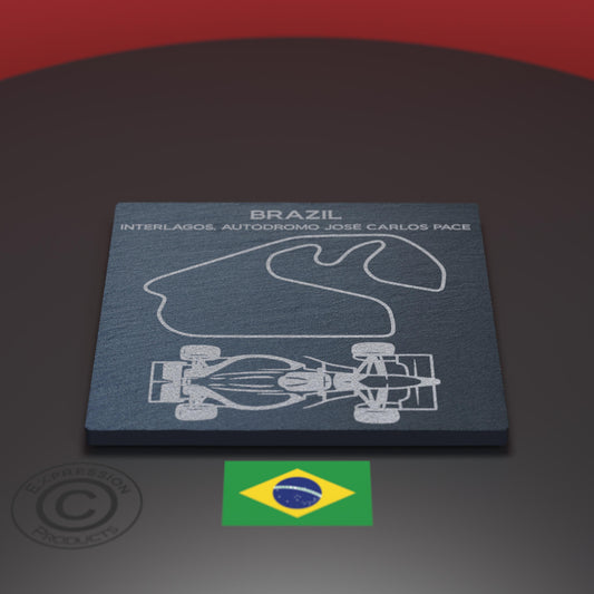 Canadian Grand Prix F1 Engraved Whiskey Tumbler Glass And Slate Coaster, Canada Formula 1 Circuit Gilles-Villeneuve Glass & Coaster