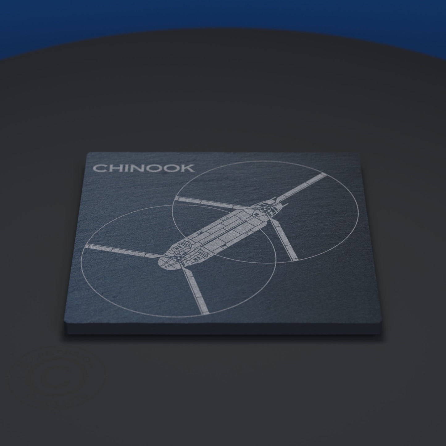 Boeing CH-47 Chinook Engraved Pint Glass Set including Pint Glass, Slate Coaster and Stainless Steel Bottle Opener