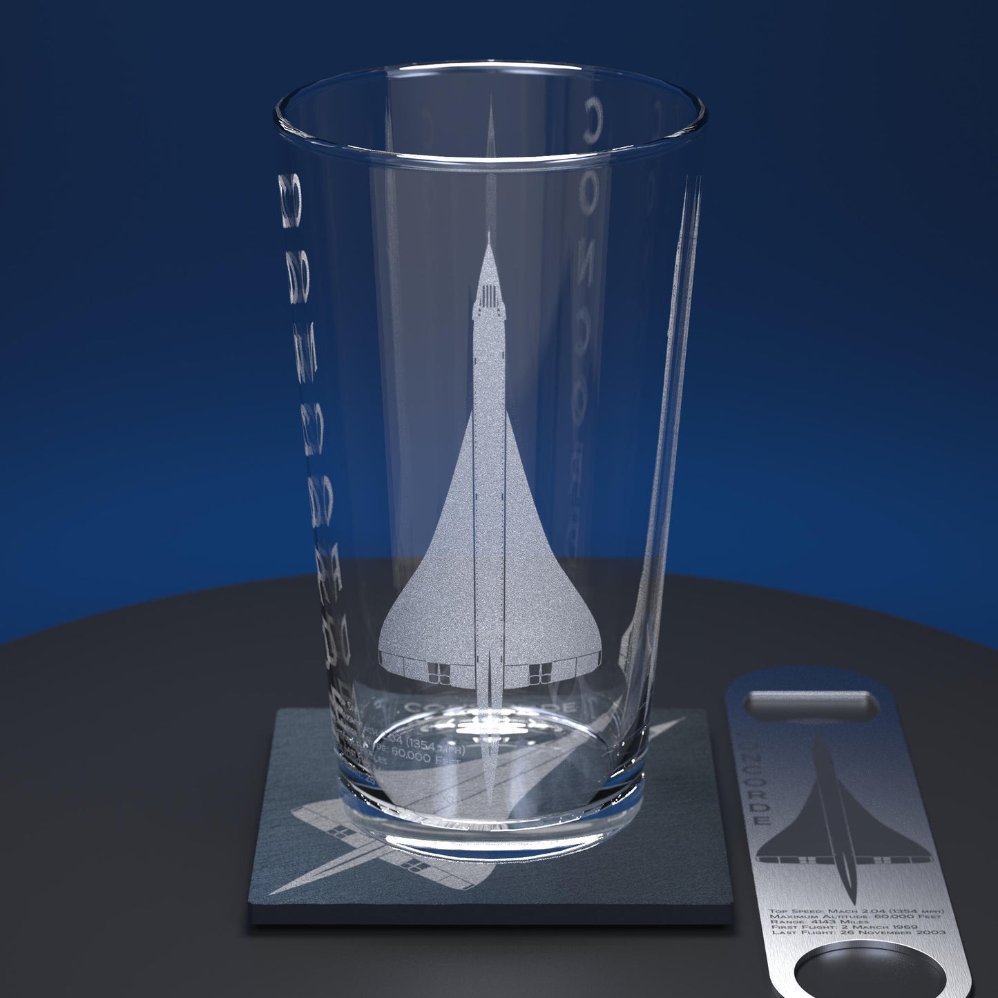 Concorde Engraved Pint Glass