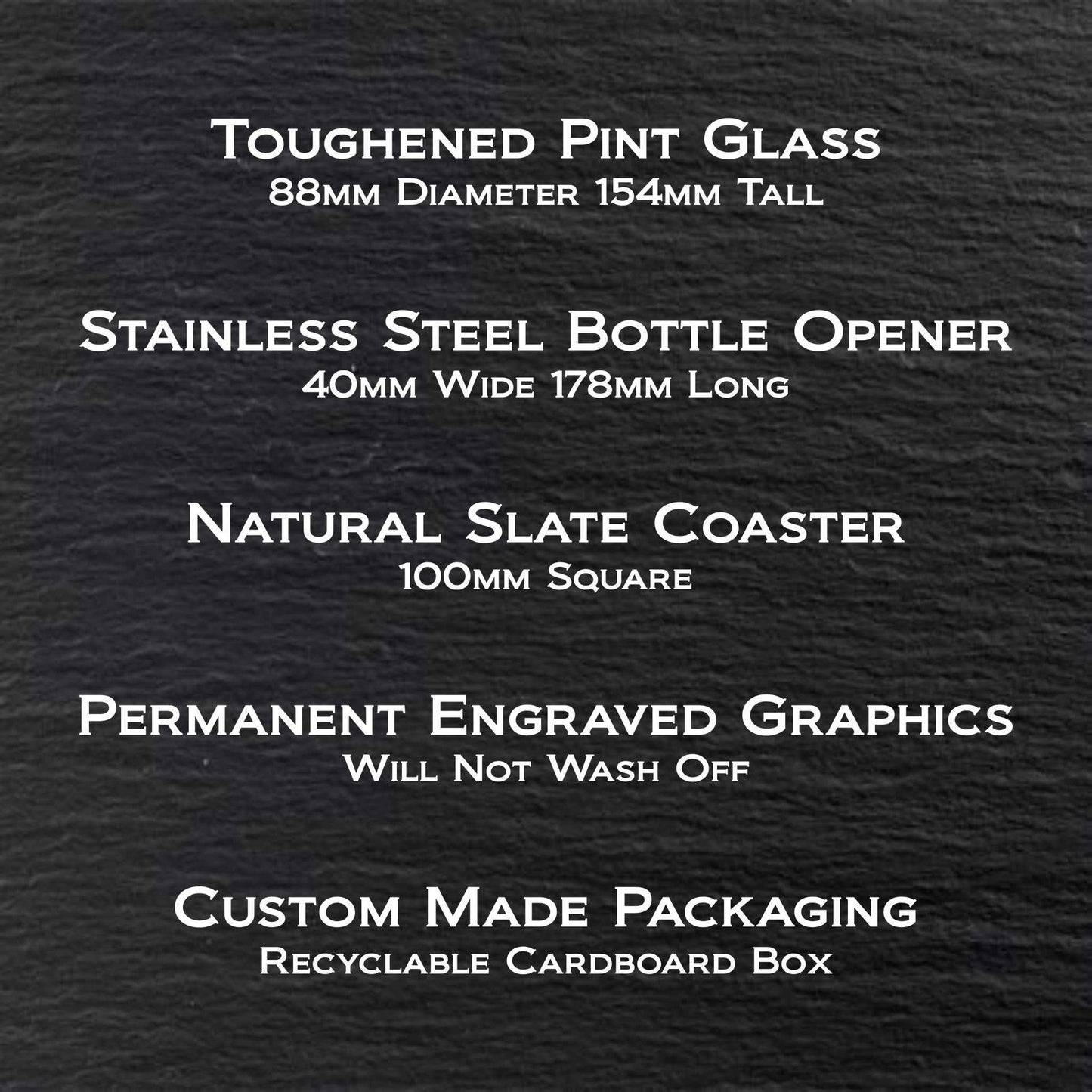 Harrier Jump Jet Engraved Pint Glass Set with Slate Coaster and Bottle Opener, RAF Harrier Beer Glass with Natural Stone Coaster & Bar Blade