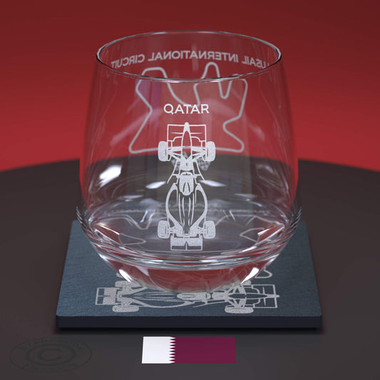 United States Grand Prix F1 Engraved Whiskey Tumbler Glass And Slate Coaster, USA Formula 1 Circuit Of The Americas Drinks Glass & Coaster
