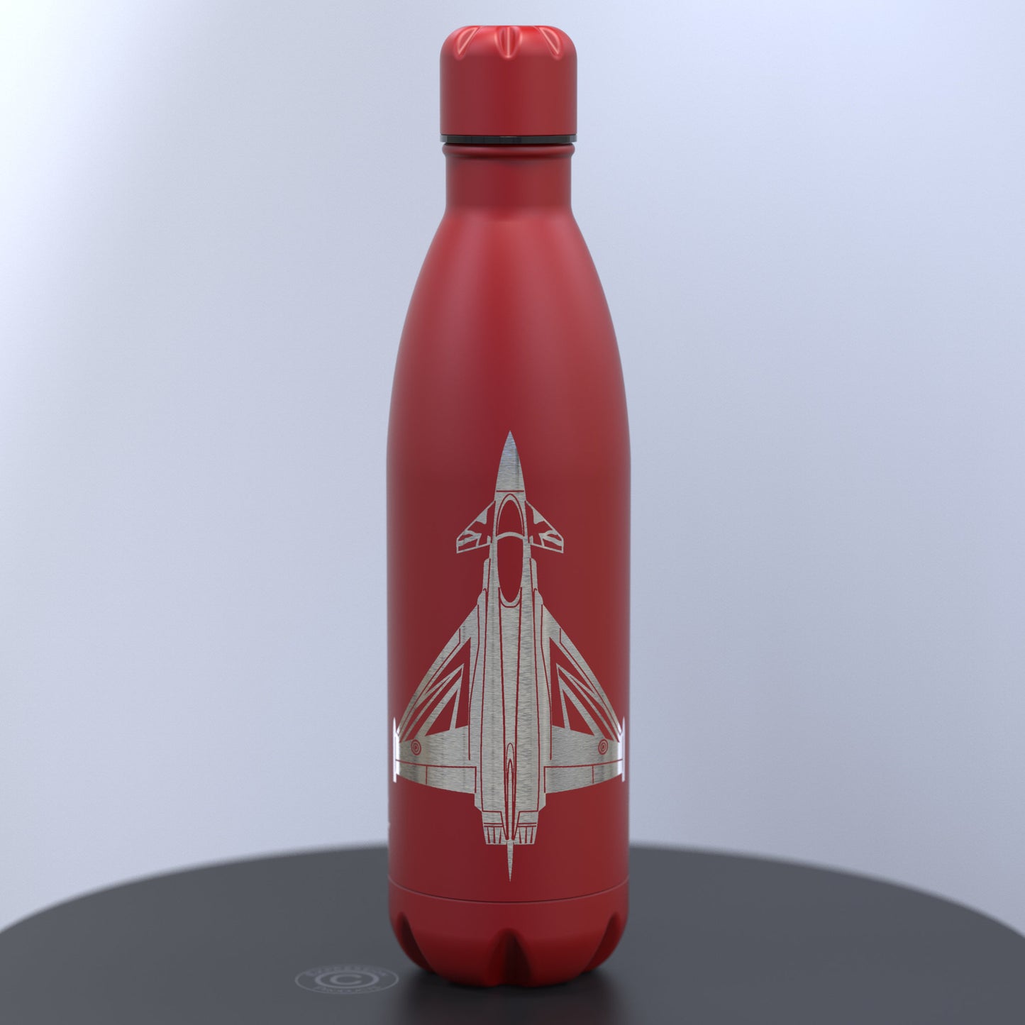 Matt Red Thermal Water Bottle Engraved With the Typhoon Blackjack