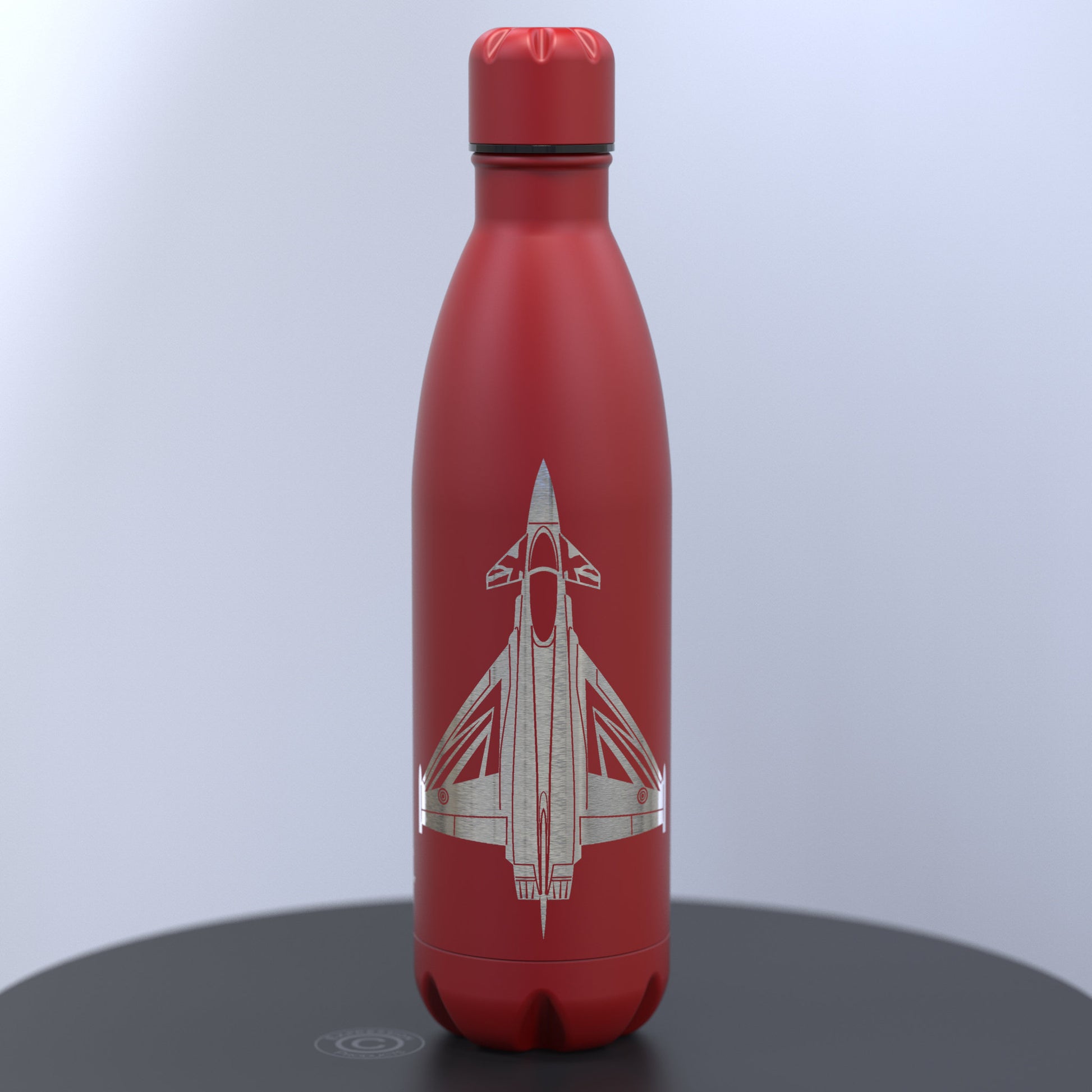 Matt Red Thermal Water Bottle Engraved With the Typhoon Blackjack