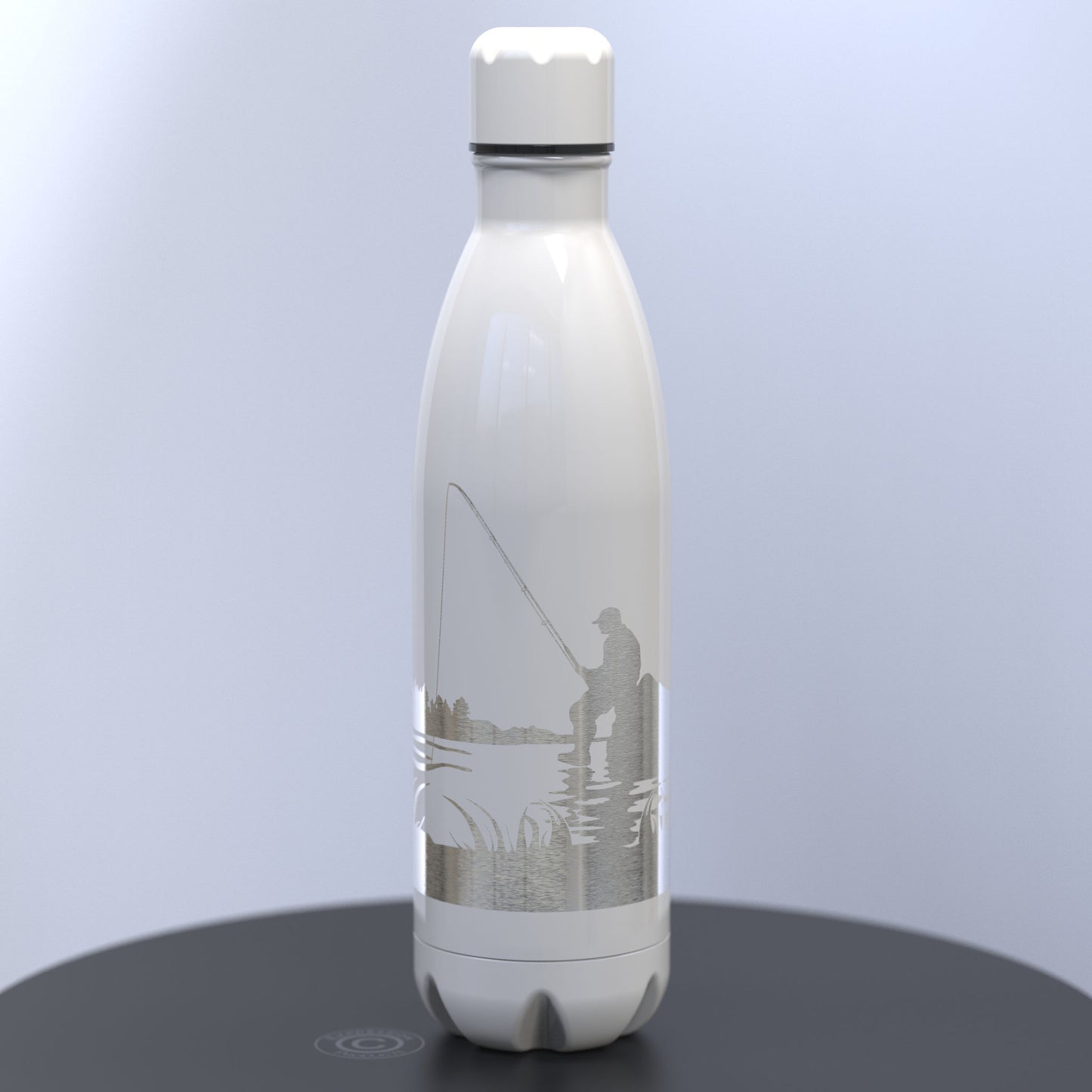 Fishing Engraved 500ml Thermal Water Bottle; Keeps Drinks Hot or Cold