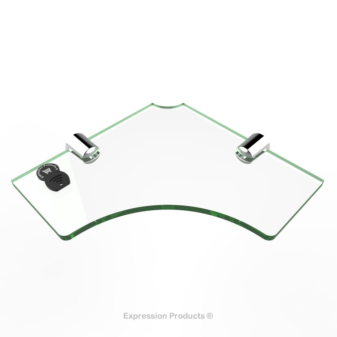 Corner Acrylic Shelf With Cable Feed Through - Style 004 - Expression Products Ltd