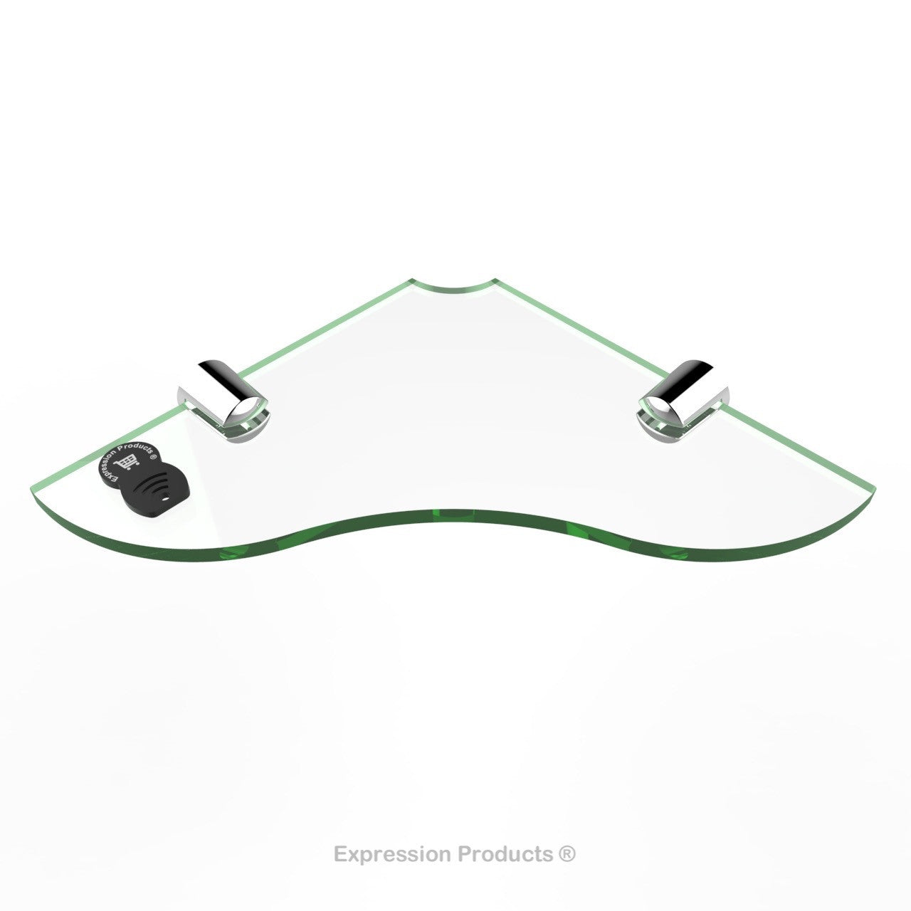 Corner Acrylic Shelf With Cable Feed Through - Style 005 - Expression Products Ltd